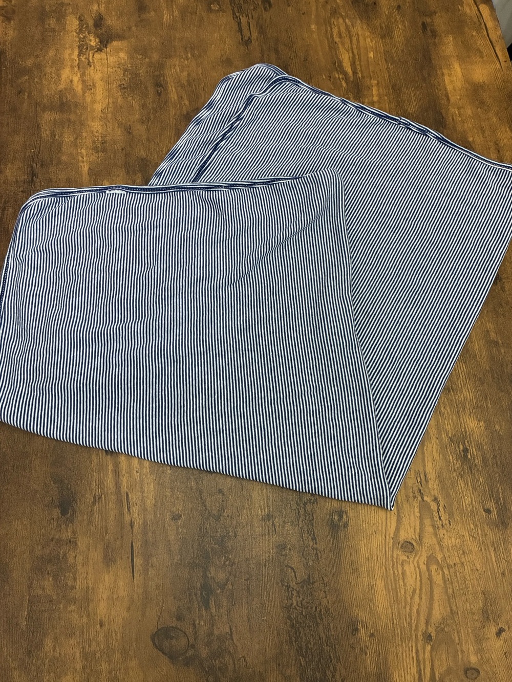 Blue and White Striped Baby Swaddle Blanket